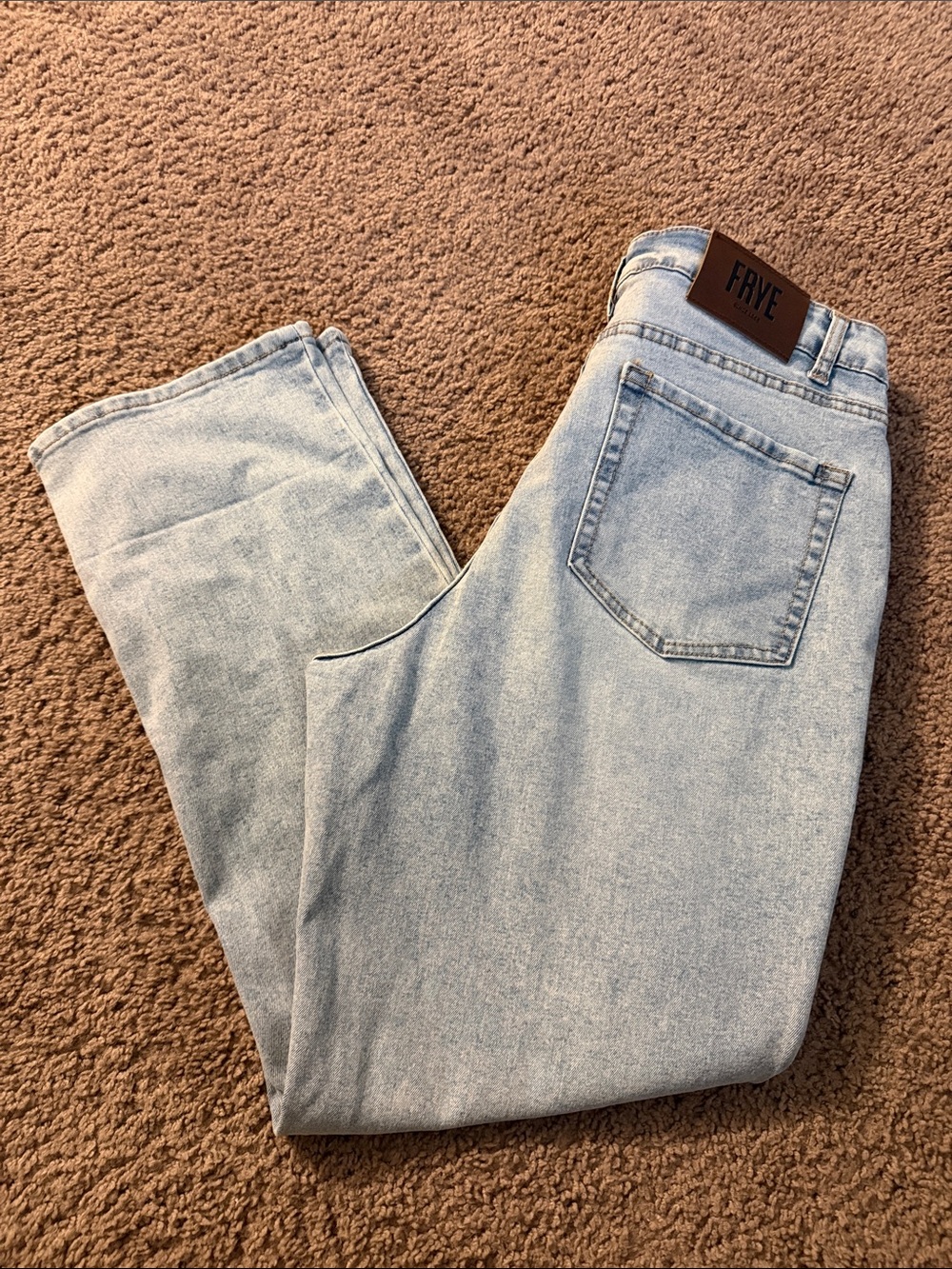 Frye Light Wash Relaxed Straight Jeans